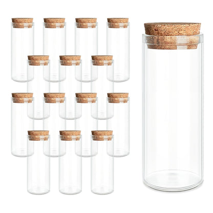 15-Pack 1.35 oz (40 ml) Glass Bottles & Test Tubes with Cork Stoppers – for Spell Jars, Spice Storage, DIY Favors, Travel Memories, Plant Propagation – Empty Recyclable Containers for Crafts, Kitchen