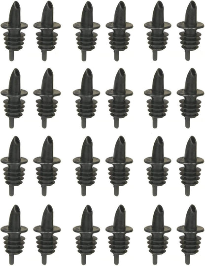 TableCraft Free Flow Pourers, Black, 24-Pack