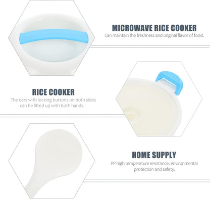 UPKOCH Mini Rice Cooker, Microwave Rice Cooker Steamer Bowl with Rice Paddle for Vegetables, Quinoa, Oatmeal, Ramen