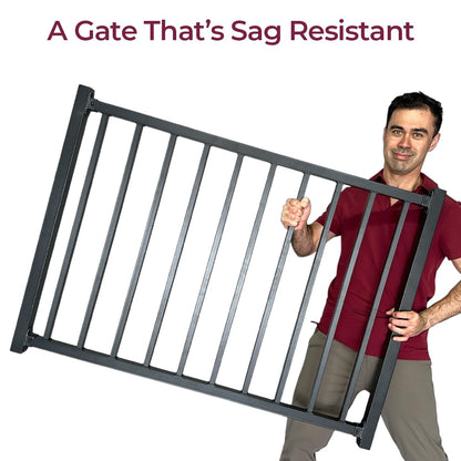 Heavy-Duty Galvanized Steel Fence Gate Kit Pre-Welded, Rust-Resistant Metal Gate for Outdoor Fencing & Railing gate, Porch, Patio & Deck, Adjustable Railing Design (4 ft. x 36 inch.)