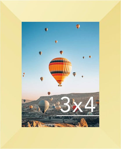 JCJMY 3x4 Gold Picture Frame - Versatile Wall & Tabletop Display with Shatter-Resistant Plexiglass