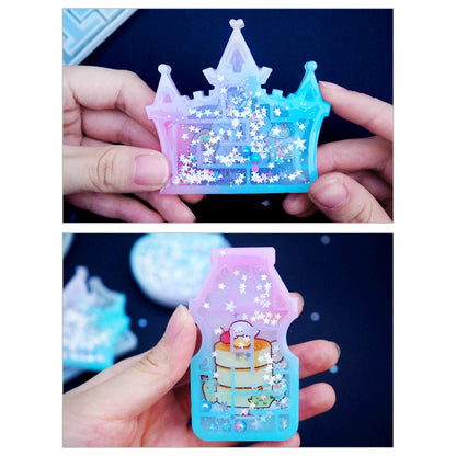 FineInno 7Pcs Resin Shaker Molds,Maze Silicone Casting Molds Sets,Epoxy Quicksand Mold,Jewelry Hollow Mold with 2 Box Bead