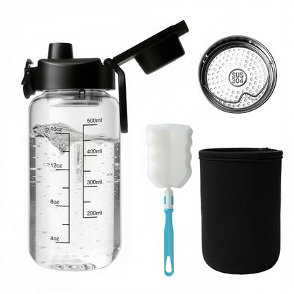 Neodaco 20 OZ Glass Shaker Bottle, Odorless Sport Water Bottle with 304 Stainless Steel Ball and Removable Cleaning Brush for Fitness Protein Mixes