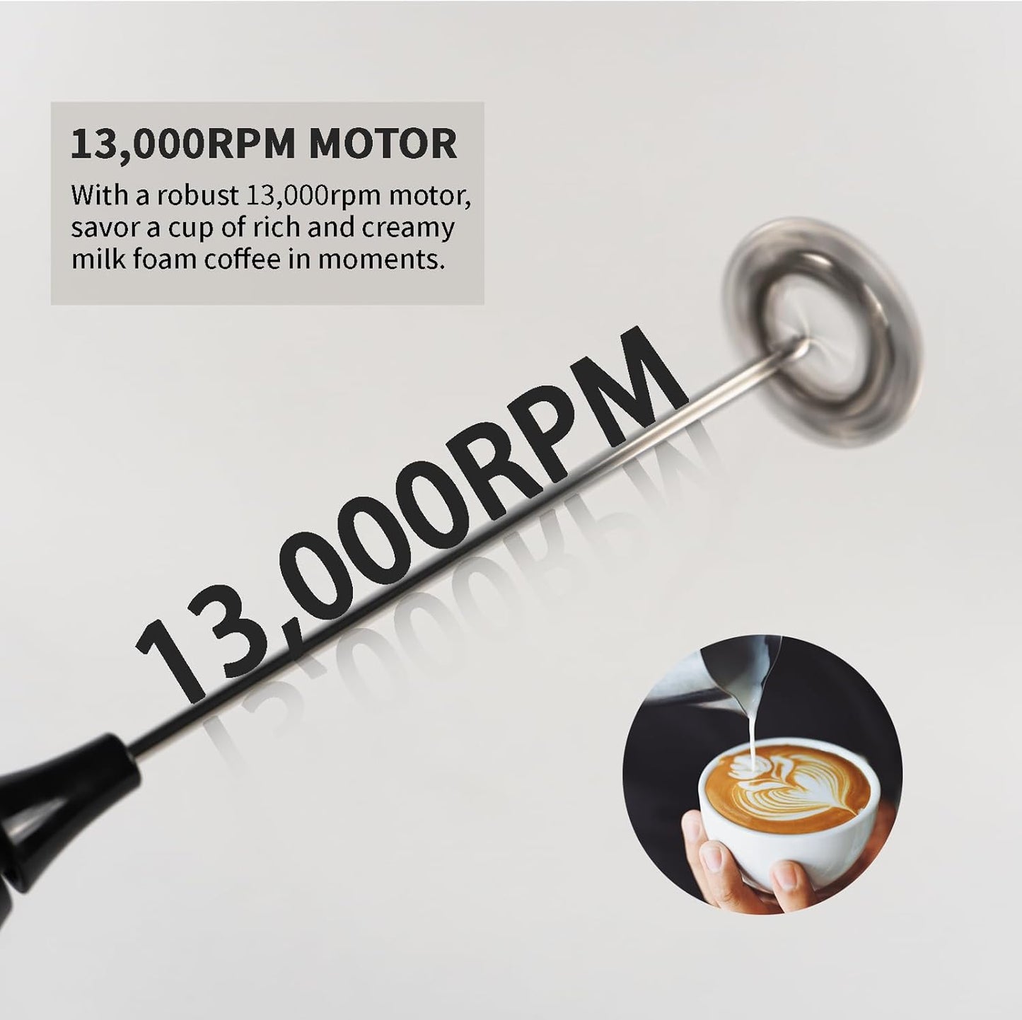 Handheld Electric Milk Frother, 500mAh Type-C Rechargeable Mini Blender for Coffee, Hot Chocolate, Eggs, Juice