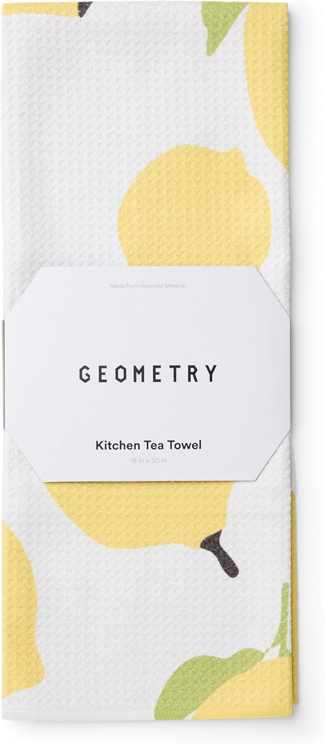 18" 30" 1 Pack GEOMETRY Kitchen Tea Towels - Quick Dry Microfiber Dish Towels for Kitchen Sunny Lemons, x