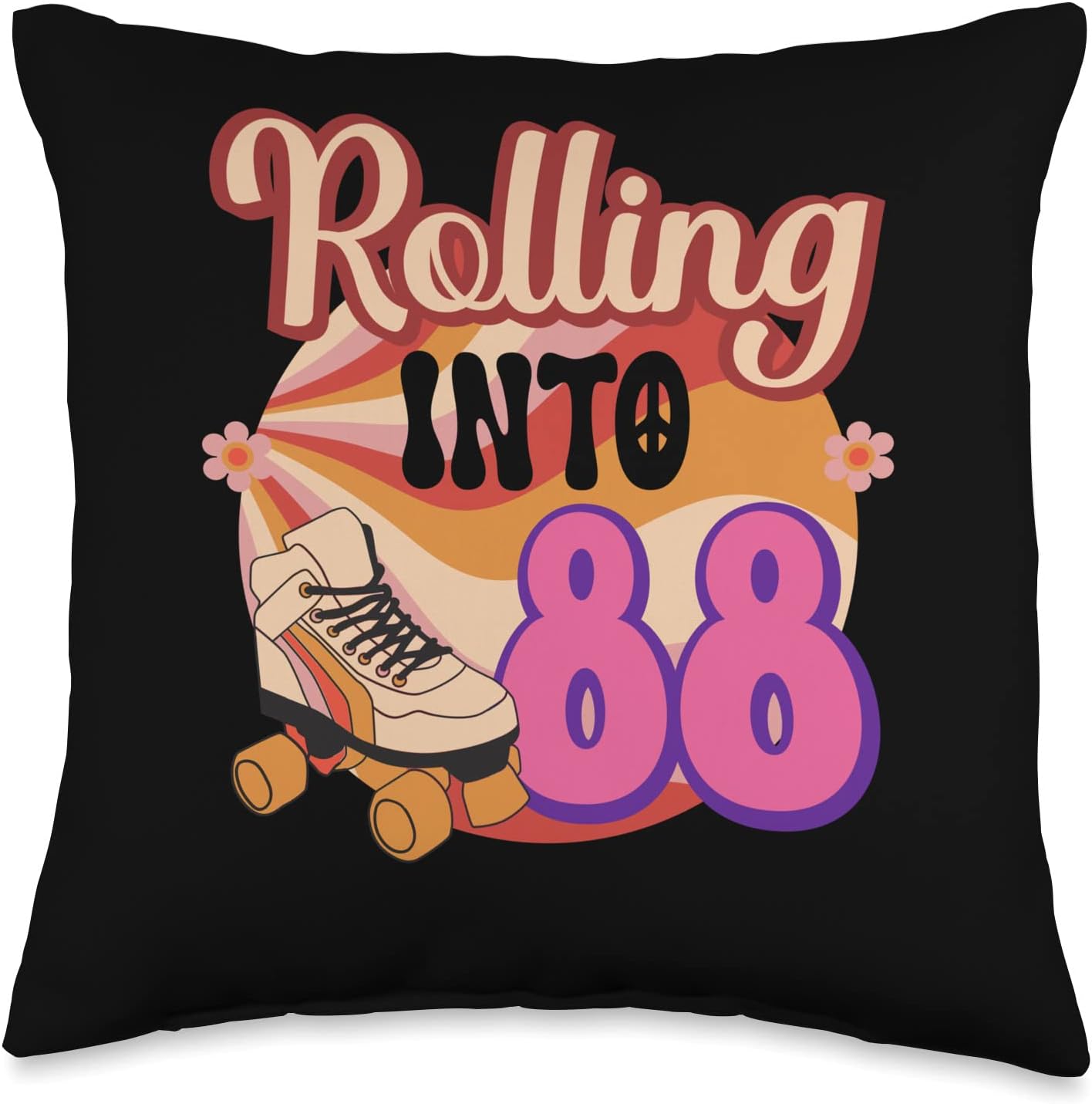 In-line Skates Throw Pillow, 16x16, Multicolor Rolling Into 88 Towards 1938