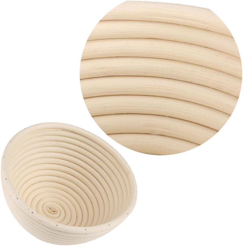MAVIS LAVEN Round 8 Inch Bread Basket, Rattan Proofing Basket for Dough Rising (189cm)