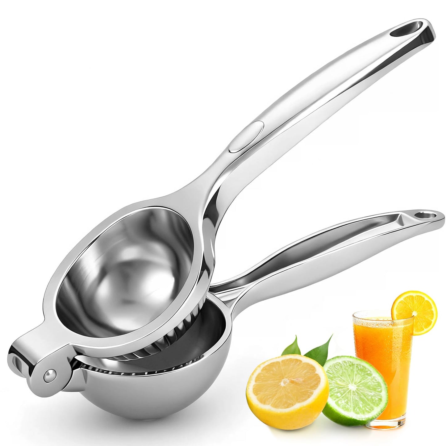 COKORA Lemon Squeezer Manual, Large Handheld Metal Lemon Juicer Squeezer Dishwasher Safe, Heavy Duty Lemon Press Squeezer is Suitable for Lemon, Lime, and Citrus,Easy to Use and Clean - Silver