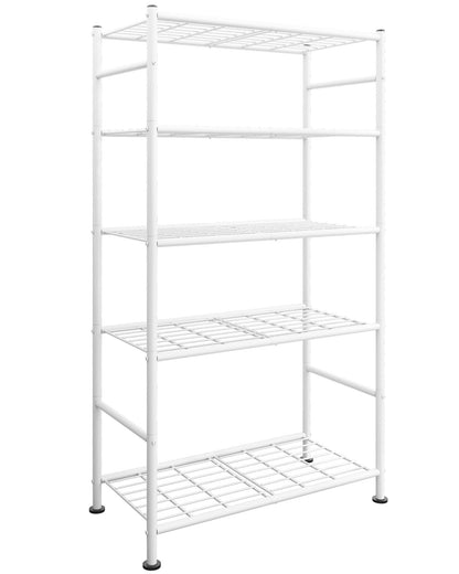 Storage Shelves - 5 Tier Shelf Organizer, Heavy Duty Garage Shelving Unit with Leveling Feet, Stable Metal Shelves Organizer for Pantry, Kitchen and Closet, 33.0" W x 12.6" D x 72.0" H, Black