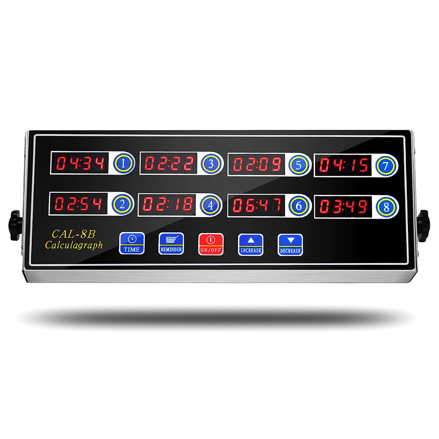 BIZOEPRO Kitchen Timers for Cooking, 8 Channel, Commercial Grade, Stainless Steel, LED Digital, Loud Alarm,