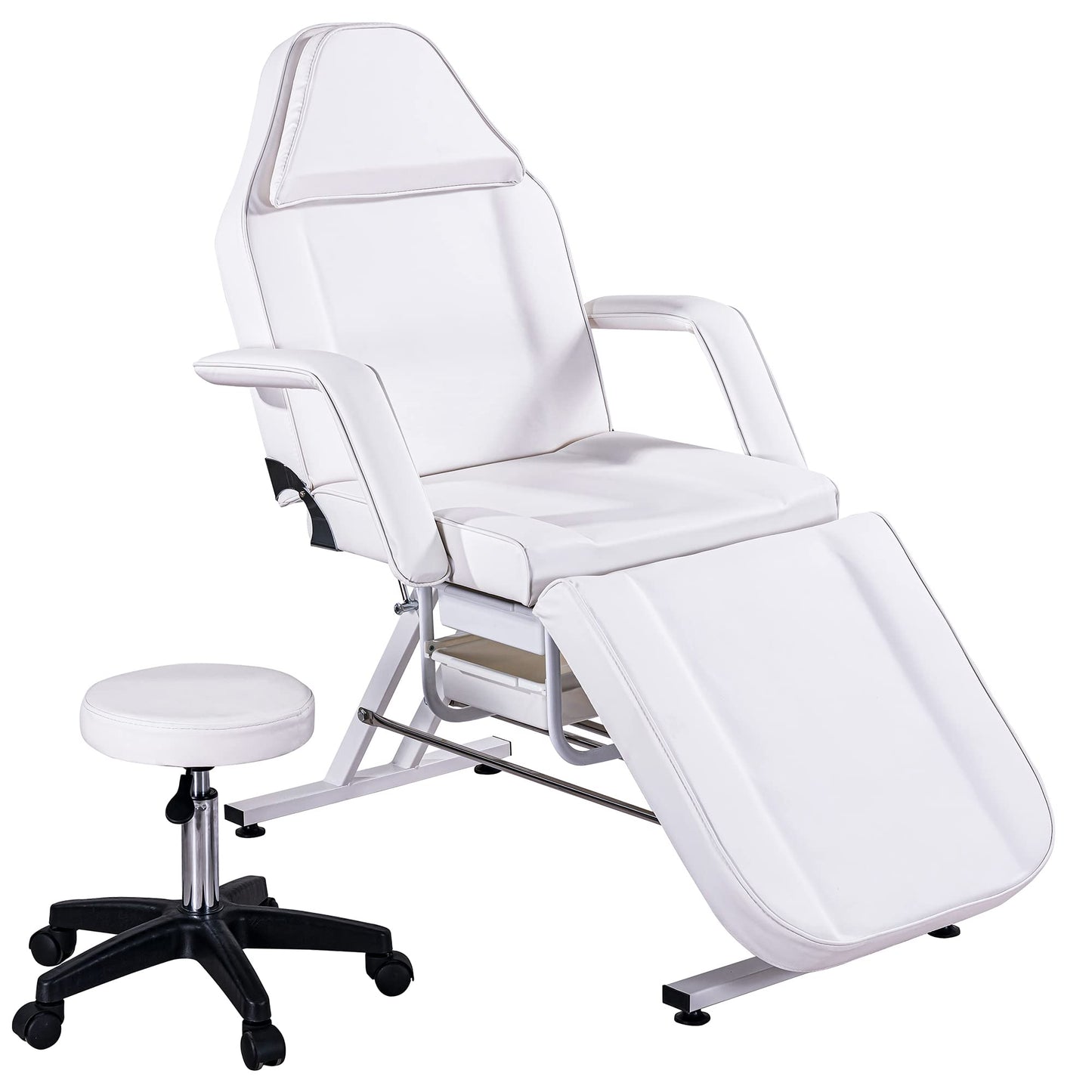 HeureuxBoBo Massage Salon Tattoo Chair, 3-in-1 Adjustable Facial Bed, Massage Table with Hydraulic Stool, Multi-Purpose Esthetician Bed for Beauty Spa, Barber, Lash & Tattoo Service