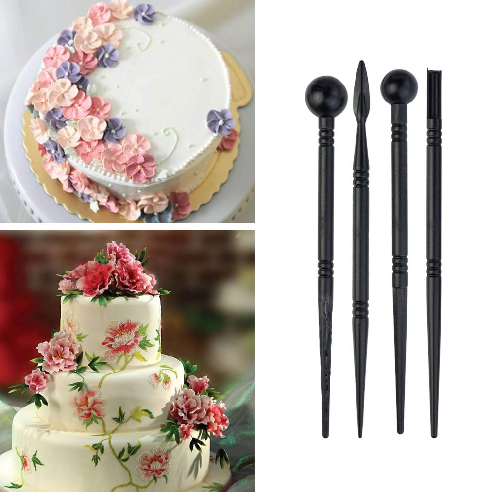 62pcs Gumpaste Flowers and Leaves Fondant Tool Leaf Tool Kit Gum Paste Flower Cutter Set Stainless Steel Flower Cutter Silicone Molds Foam Pad Veining Board Ball Tools Modelling Tools Brushes