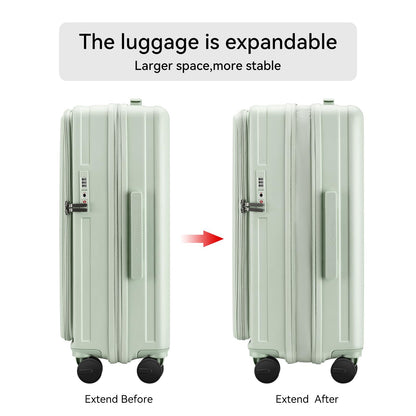 ROAMING Luggage Sets Hard shell Suitcase Top Opening Expandable with Spinner Wheels,Sturdy Large Suitcase Tsa Lock 20 Inch Carry on 28 Inch Checked Luggage,2-Piece Set (20/28) for Woman Men.Jade cyan