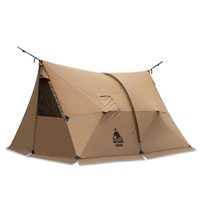 OneTigris ASH Canopy Hammock Hot Tent, Spacious Waterproof Windproof 4 Season Tent with Poles for Camping, Hiking, Bushcrafting, Survivalist, Car Trips (Coyote Brown)