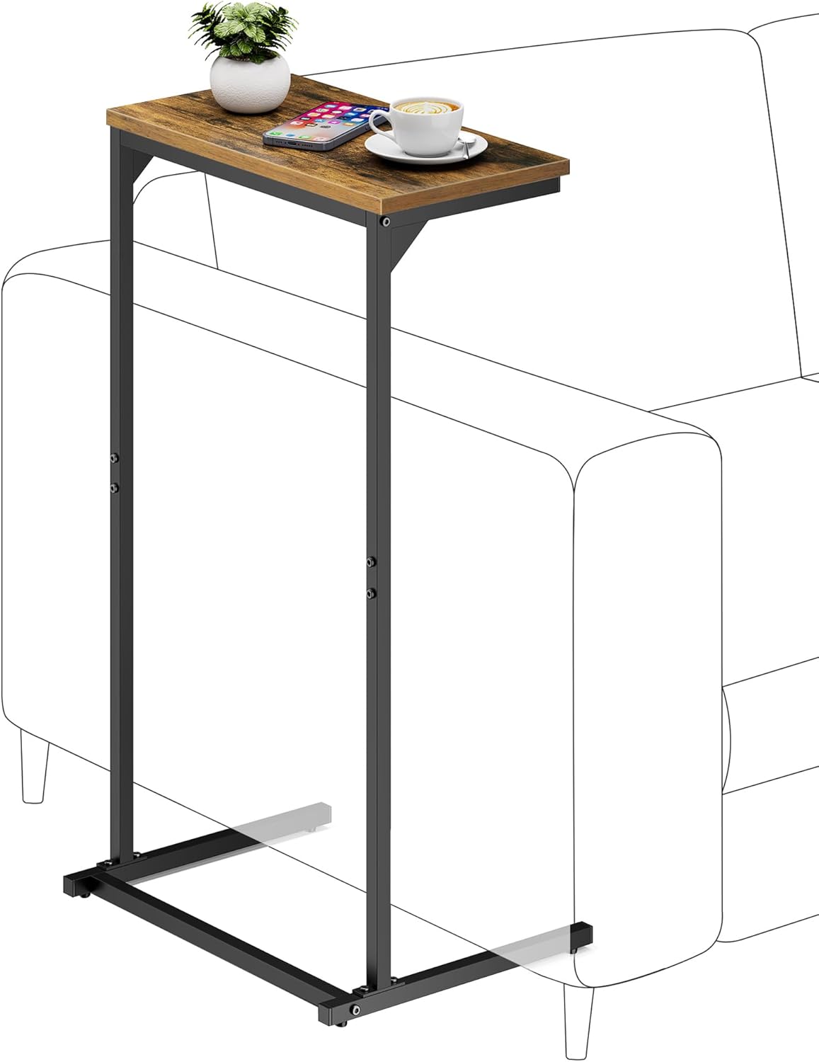 28.7 inch TB01BB071 TUTOTAK C Shaped End Table, Tv Tray, Small Side Table, Tall Couch Table, Tray Table, Sofa Table