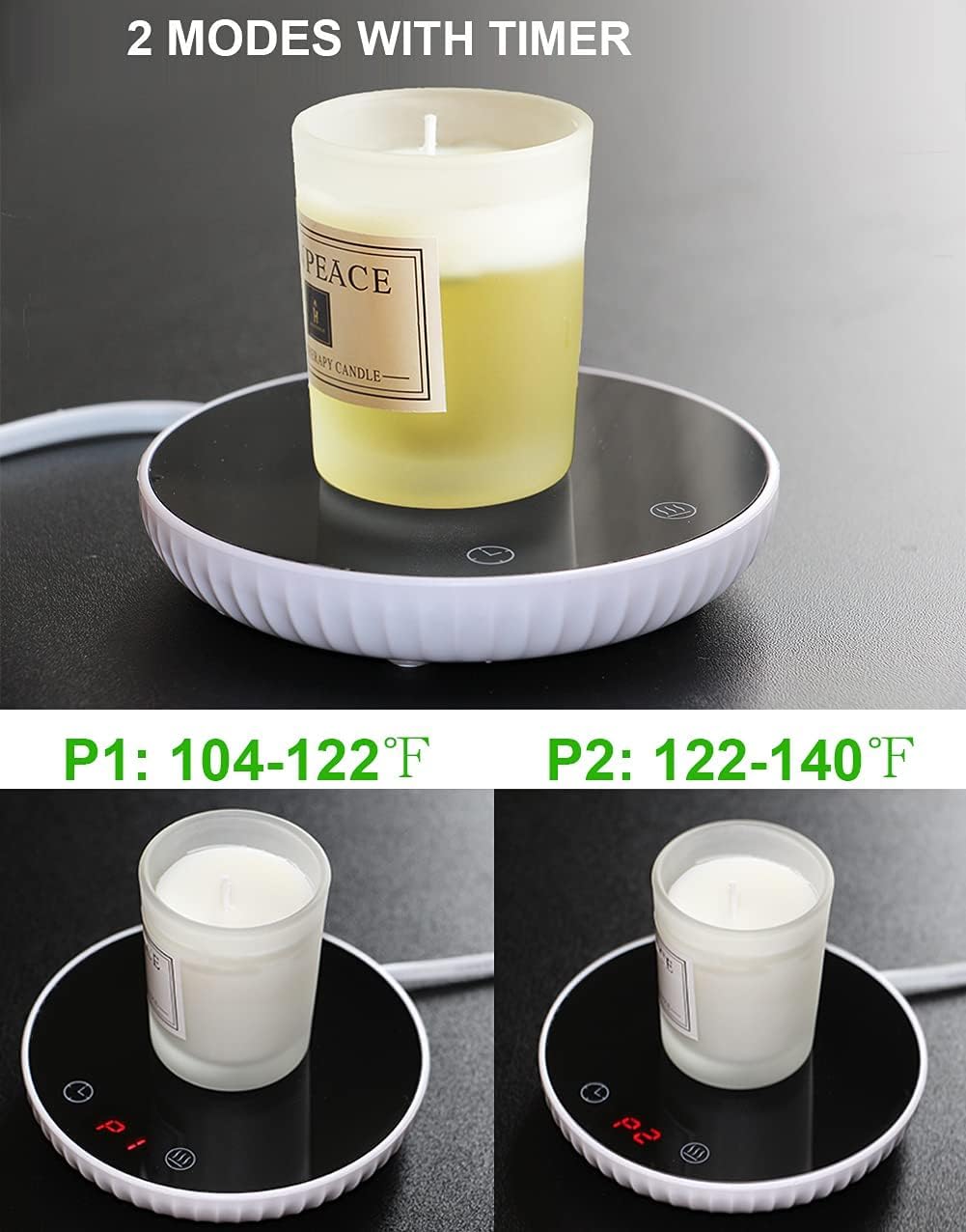 Ulinkbay Candle Warmer, Coffee Mug Warmer, Warmer Plate for Wax, Jar, Desktop Cup Warmer Plate, Gift for Women