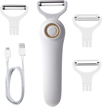 Electric Potato Peeler, Handheld 3-in-1 Pro Set, USB Rechargeable Kitchen Gadgets for Apples, Potatoes, Carrots