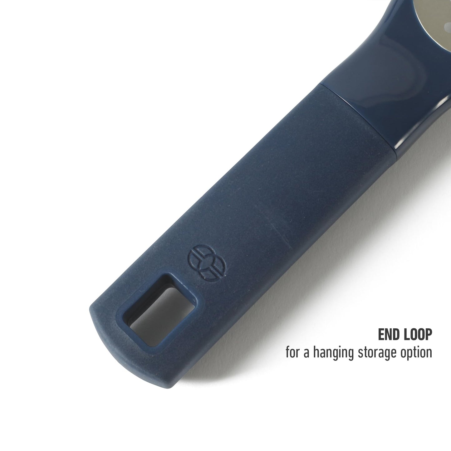 Calphalon Prime Stainless Steel Handheld Grater Lemon Zester W/Cover & Rubber Handle - Navy Blue