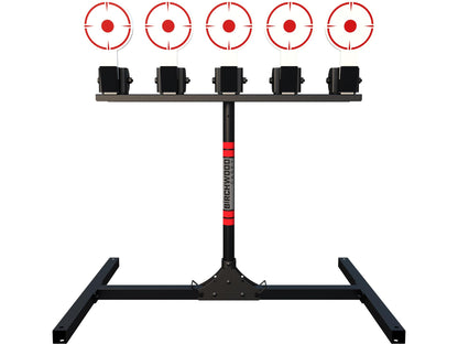 Birchwood Casey 5 Spring Loaded Self-Resetting 6" Diameter Targets with Plate Rack & Folding Target Stand - Durable Long-Lasting Metal Standing Target for Shooting