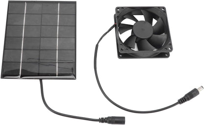 Solar Panel Fan Kit - Mini Solar Powered Exhaust Fan for Greenhouse, Chicken Coops, Sheds, and Windows