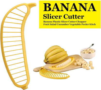 Guyuyii Banana Slicer, Safe Kitchen Gadget for Kids and Adults, Get 18 Even Slices in Seconds