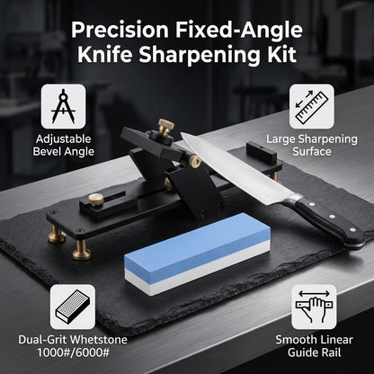 Fixed Angle Whetstone Set Knife Sharpening Stone Kit Knife Polished Stone Grinding Frame Woodworking Tool for Woodworking Carving Chisel Knife