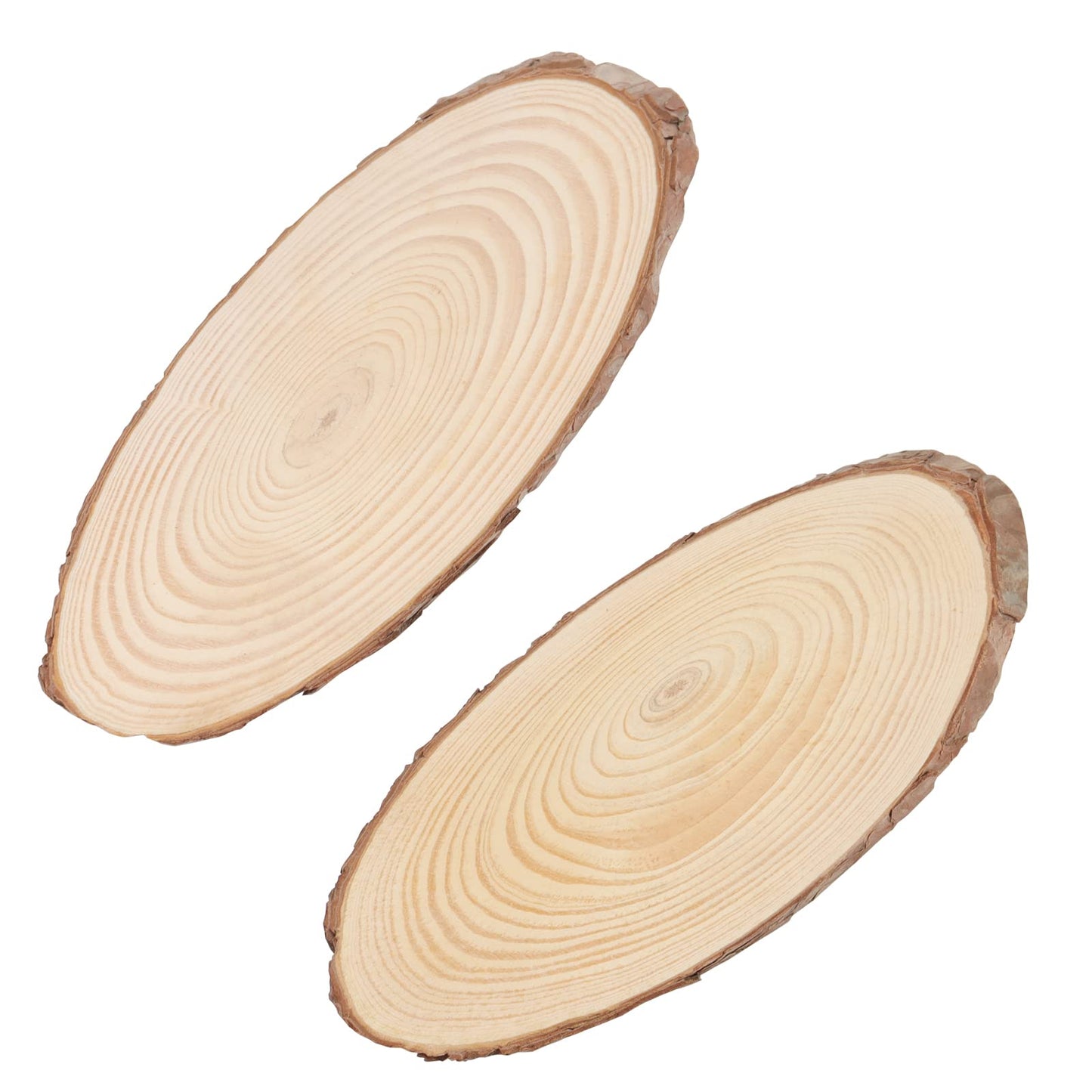 10 PCS Oval Wood Slices, Length 12 Inch and Width 3.9-4.7 Inch Craft Wooden Slices, Unfinished Wood Slices for DIY Wedding