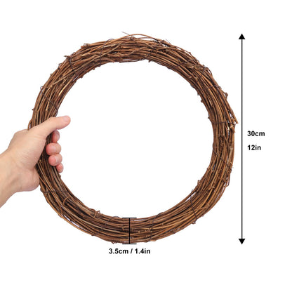 KUKLIPJIM 6 Pcs 12 Inch Natural Grapevine Wreath Set, Hand-Woven Vine Branch Wreaths for DIY Crafts, Christmas Decorations, Home & Event Styling