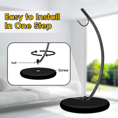 HOMKULA Banana Holder Stand - Hanging Hook Stands, Banana Hanger Hook Stand for Kitchen Counter (Modern, Full Black)