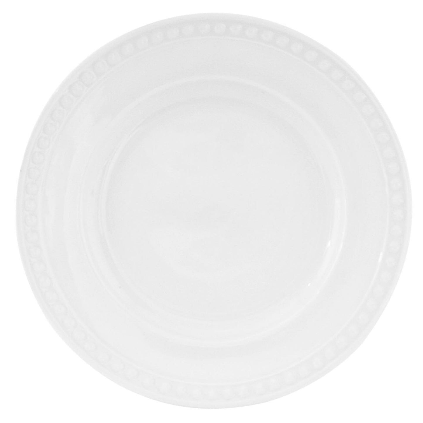 Everyday White by Fitz and Floyd, Beaded 16 Piece Dinnerware Set, Service for 4