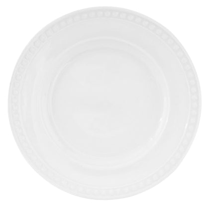 Everyday White by Fitz and Floyd, Beaded 16 Piece Dinnerware Set, Service for 4
