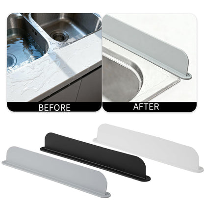 19.2inch(49cm) Silicone Sink Splash Guard, Sink Splash Guard with Suction Cup,Kitchen Sink Water Splash Guard, Kitchen Sink Splash Guard that Can Be Placed Behind (1, Gray)