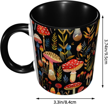 11 Oz Yrebyou Mushroom Coffee Mug for Women Ceramic Tea Cup Novelty Mugs for Office Home Kitchen