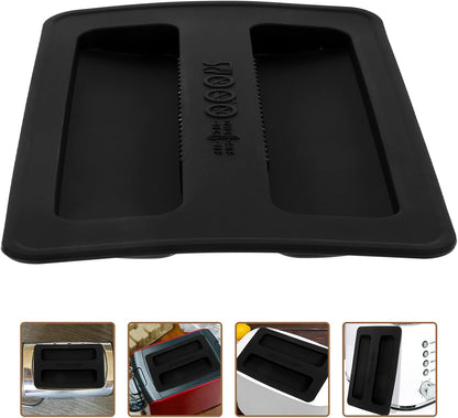 STOBAZA Silicone Toaster Lid, 2 Slices Toaster Cover, Kitchen Appliance Top Cover, Black