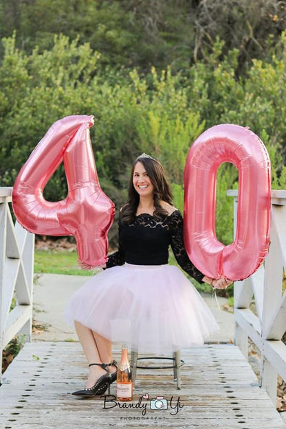 Number 0 Balloons - 40 Inch Pastel Pink Birthday Decorations for Milestone Events & Baby Showers