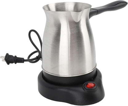 Electric Turkish Coffee Maker, 600ml Stainless Steel Arabic Pot, Tea Maker for Home Travel