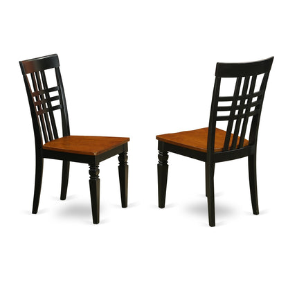 East West Furniture ANLG3-BCH-W 3 Piece Dining Room Table Set Contains a Round Kitchen Table with Pedestal and 2 Dining Chairs, 36x36 Inch, Black & Cherry