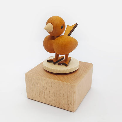Cute Little Bird Mini Music Box, Wooden Mechanical Music Box Gift for Boy Girl Friends Singing