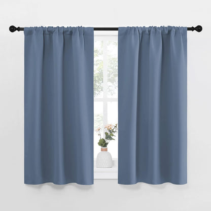 34" 45" 2 NICETOWN Kitchen Curtains, Short Blackout Curtains & Drapes, Thermal Insulated Blackout Curtain Panels