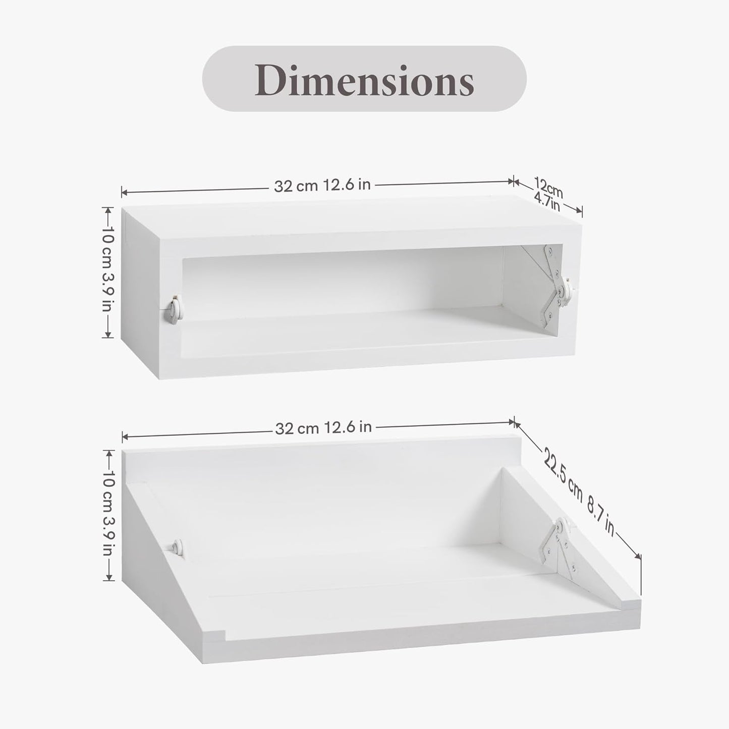 13 Inch SUMGAR Floating Nightstand White Modern Bedside Table Organiser Fully Assembled Shelf Small Spaces Wall Mounted