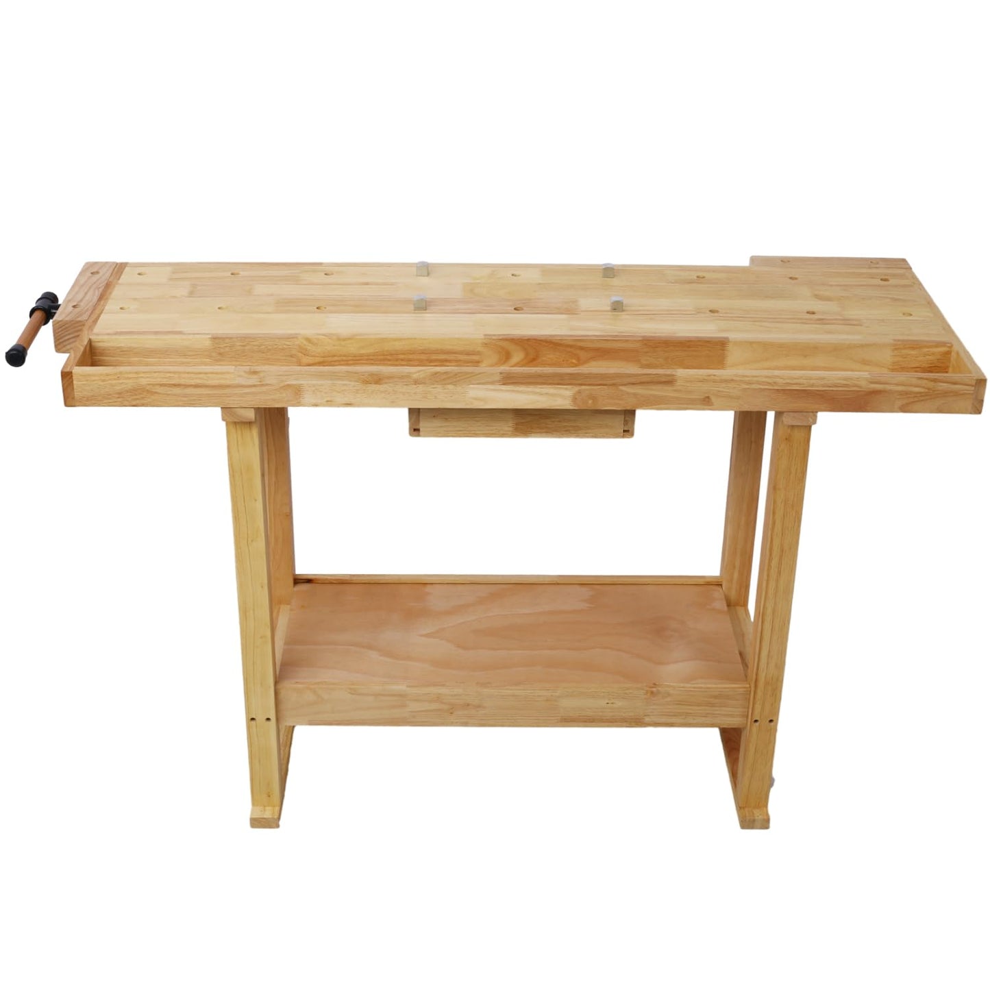 55-Inch Wood Workbench - Wooden Workbench for Garage Workshop and Home, with Clamps Set