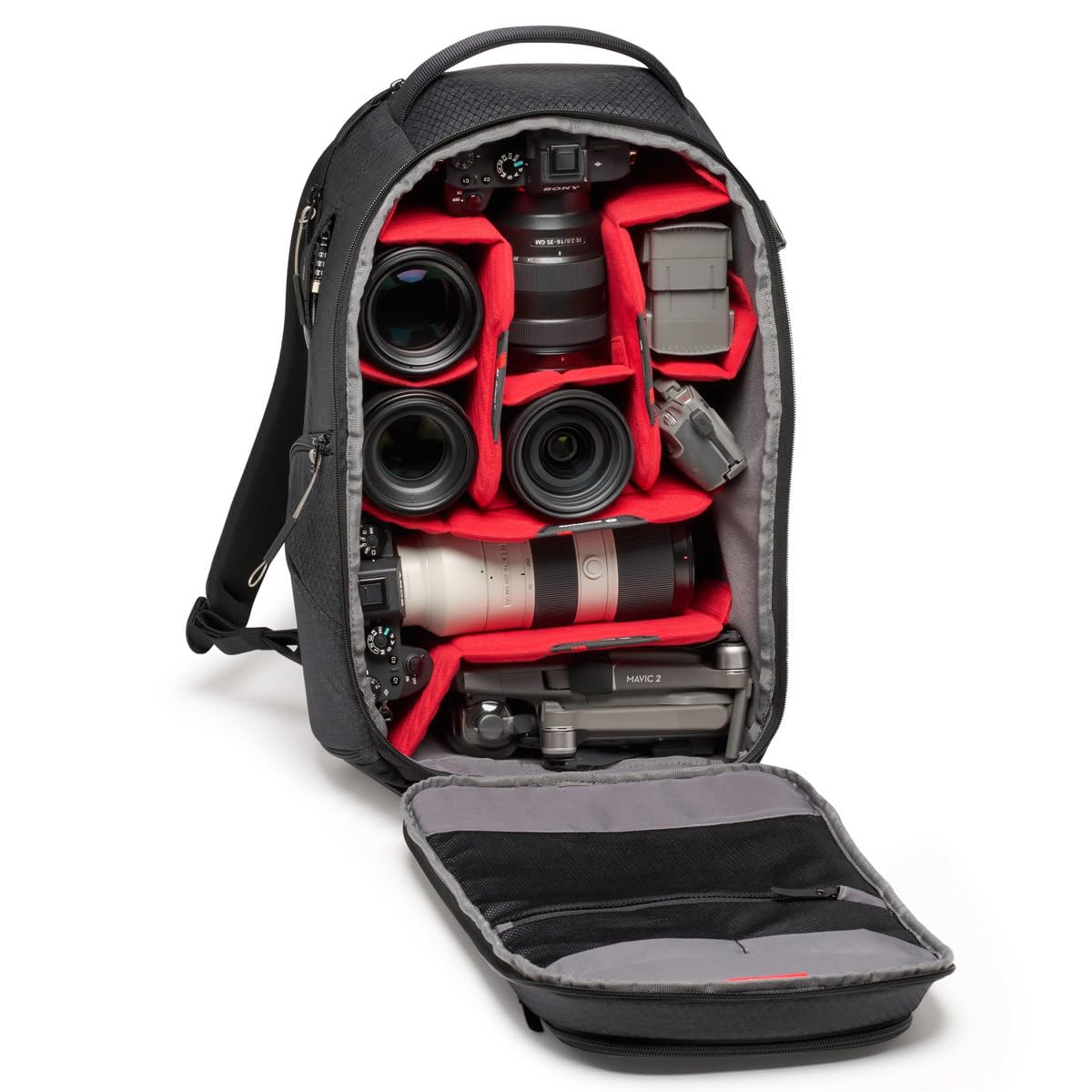 Manfrotto PRO Light Frontloader M, Professional Camera Backpack, Side and Front Access, Tripod Mount, Padded Backpack with Interchangeable Dividers, Black