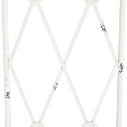 SAFAVIEH Outdoor Collection Atticus Antique White Wrought Iron Lattice Arch Garden Arbor