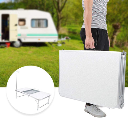 Eminchu Folding Table with Sprayed Fireproof Board Foldable Design Easy to Carry Camping Furniture Supplies High Strength Aluminum Alloy Material for Outdooor Picnic Camping Travel