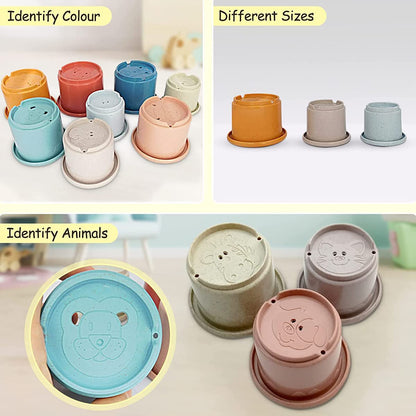 Cosaway Baby Stacking Nesting Cups Toys for Baby 6 to 12 Months, Montessori Toys for Toddler Gifts 1 2 3 Year Old
