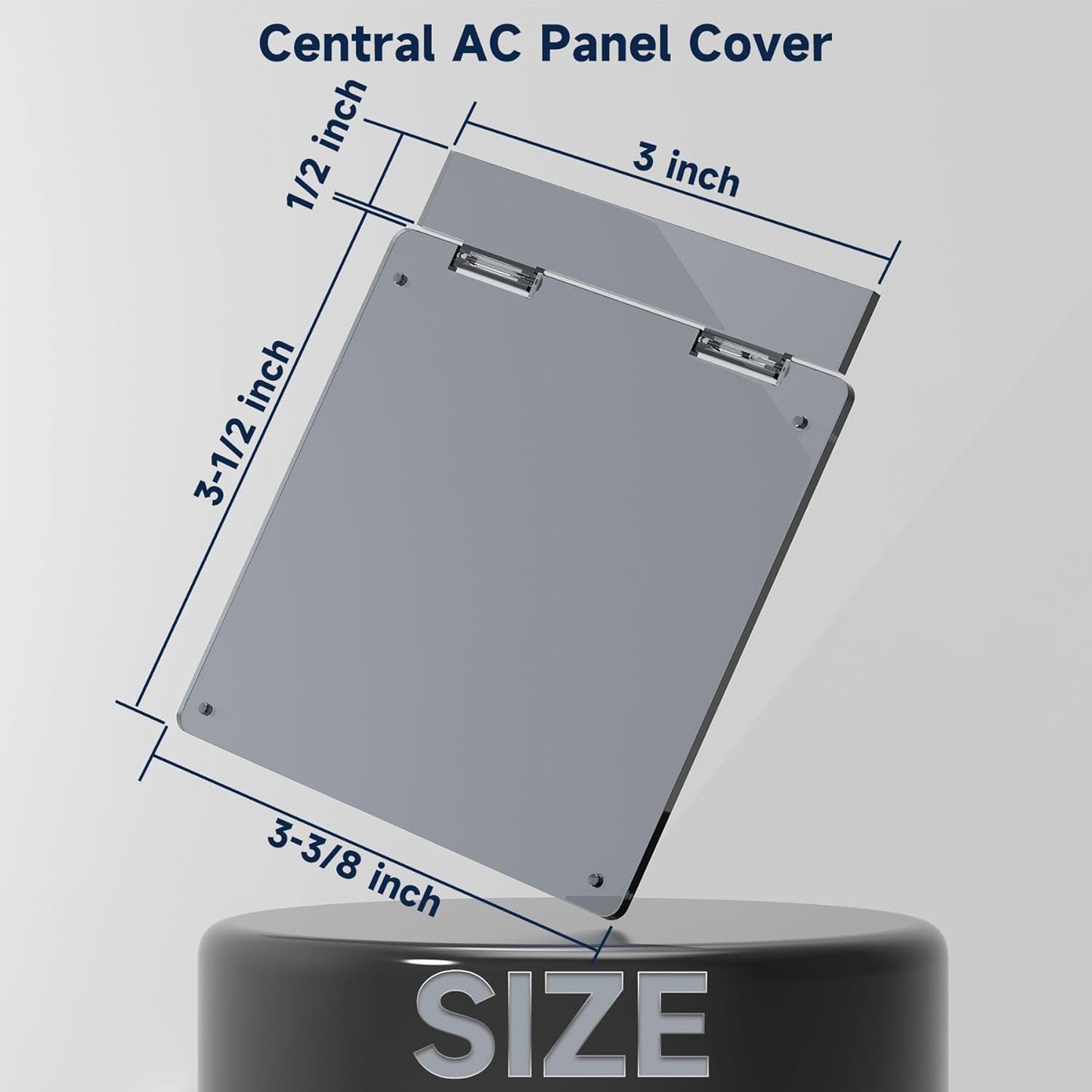 Central AC Thermostat Cover Panel, 3-3/8" Protection Cover for AC Wired Controller, Transparent Black, 1 Pack