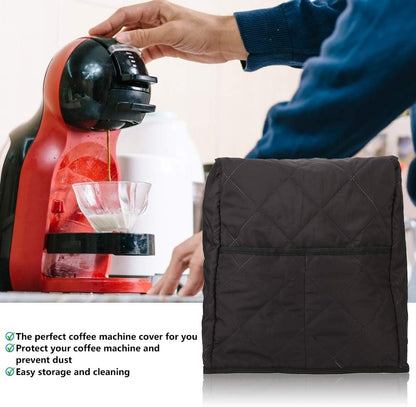 Washable Black Coffee Machine Cover, Protection for Kitchen Appliances