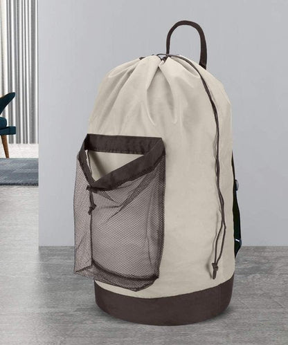 Dalykate Laundry Backpack - 115L Large Hamper with Shoulder Straps & Drawstring Closure | Khaki