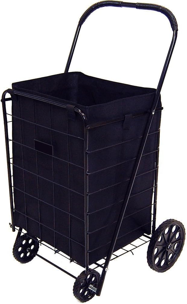 18" 15" 24" Black Folding Shopping Cart Liner Insert with Cover - x x