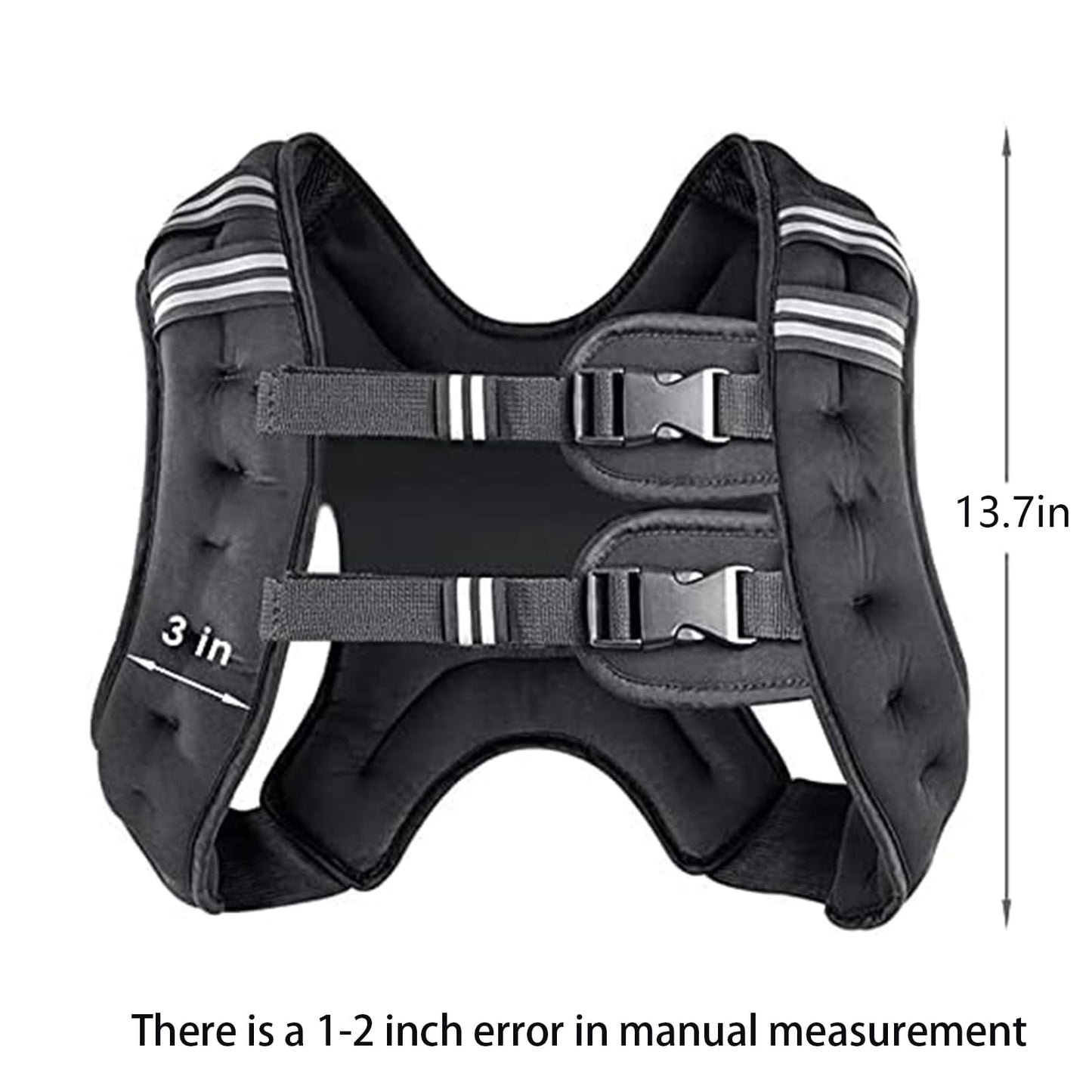 Prodigen Weighted Vest for Women and Men 8 Lbs with Reflective Stripe and Double Adjustable Buckle Straps Weight Vests for Strength Training, Jogging, Cardio, Weight Loss, Muscle Building, Black
